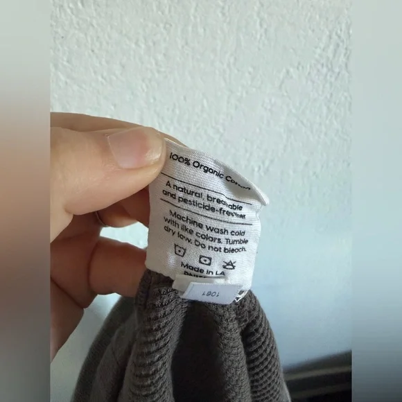 MATE The Label Organic Cotton Thermal Wide Leg Pants Charcoal Size XS - Picture 13 of 13